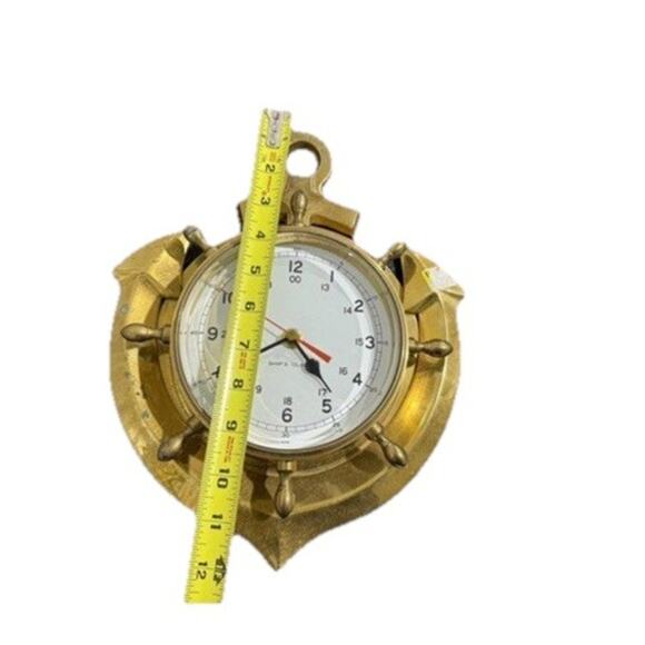 Vintage Ship's Time Solid Brass Quartz Ship Anchor Wall Clock Nautical Beach - Picture 4 of 6